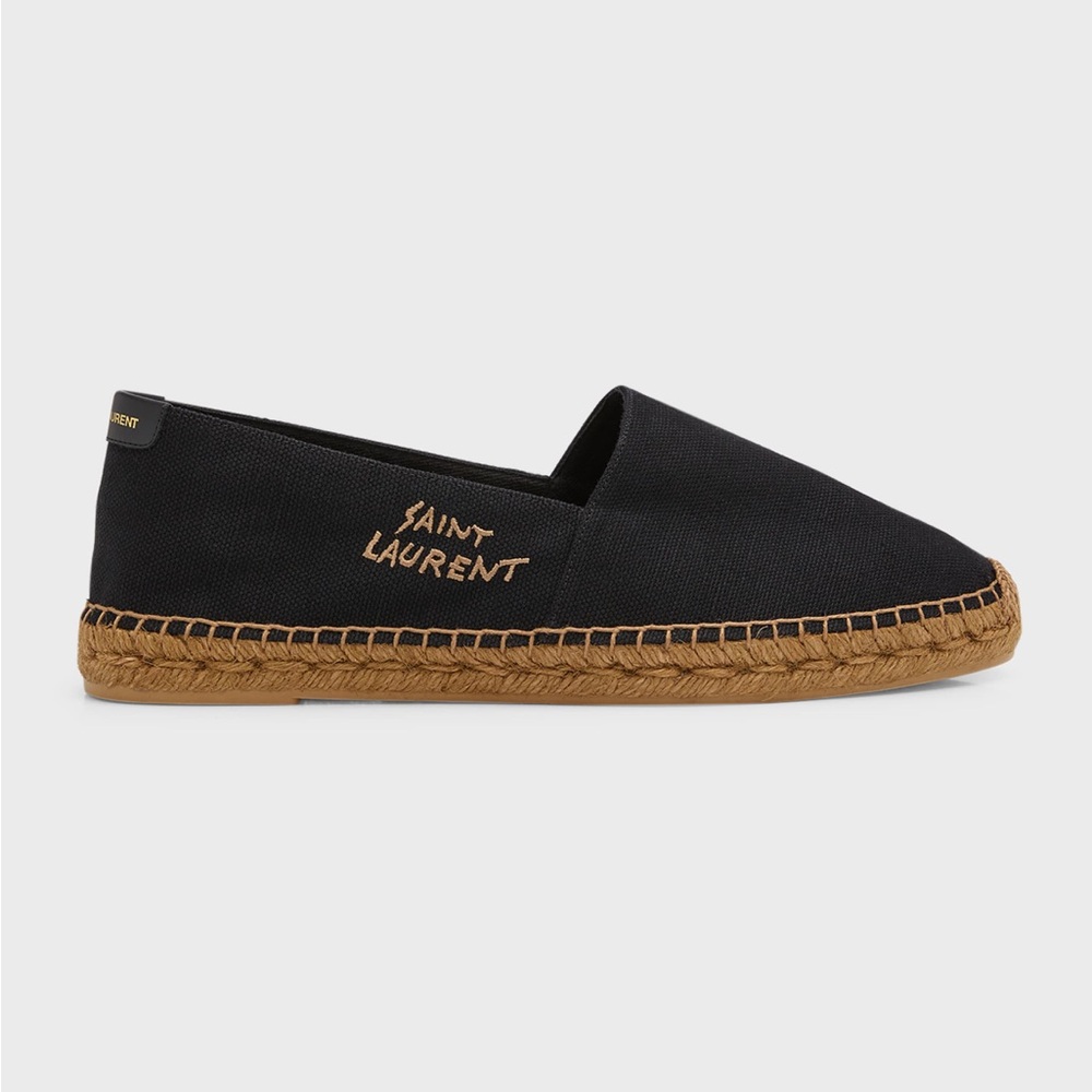 SAINT LAURENT Men’s Logo Stitched Espadrille Shoes NWT